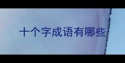十个字成语有哪些