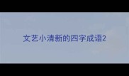 文艺小清新的四字成语