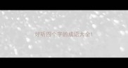 好听四个字的成语大全