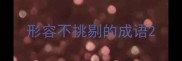 形容不挑剔的成语