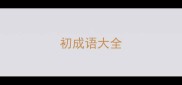 初成语大全