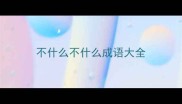 不什么不什么成语大全