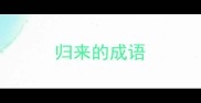 归来的成语