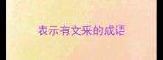 表示有文采的成语