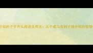 10个必知的子字开头成语及用法从子虚乌有到子细分明的智慧传承
