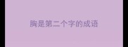 胸是第二个字的成语