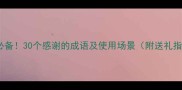 职场必备30个感谢的成语及使用场景附送礼指南