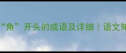 100个以角开头的成语及详细语文知识必备