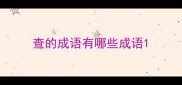 查的成语有哪些成语