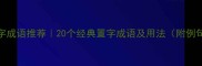 置字成语推荐20个经典置字成语及用法附例句