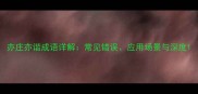 亦庄亦谐成语详解常见错误应用场景与深度