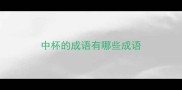 中杯的成语有哪些成语