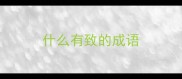 什么有致的成语