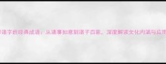 20个带诸字的经典成语从诸事如意到诸子百家深度解读文化内涵与应用场景