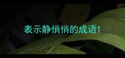 表示静悄悄的成语