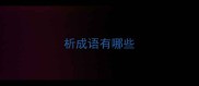 析成语有哪些