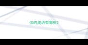 弦的成语有哪些