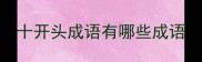 十开头成语有哪些成语