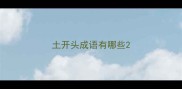 土开头成语有哪些