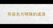 形容东方明珠的成语