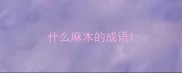 什么麻木的成语
