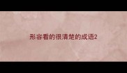 形容看的很清楚的成语