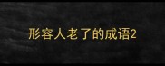 形容人老了的成语