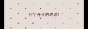补字开头的成语