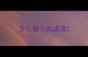 夕朝的成语