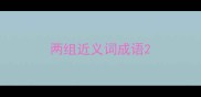 两组近义词成语