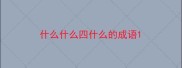 什么什么四什么的成语