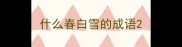 什么春白雪的成语