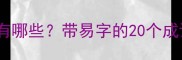 常见易错成语有哪些带易字的20个成语及用法指南