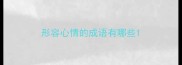 形容心情的成语有哪些