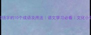 带扬字的10个成语及用法语文学习必看文化小课堂