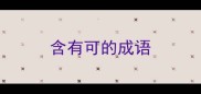 含有可的成语