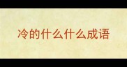 冷的什么什么成语