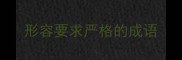 形容要求严格的成语