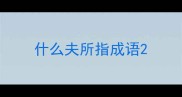 什么夫所指成语