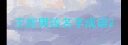 王姓男孩名字成语