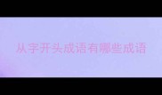 从字开头成语有哪些成语