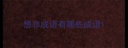 想非成语有哪些成语