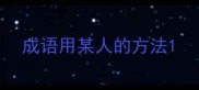 成语用某人的方法