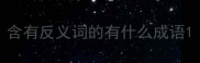 含有反义词的有什么成语