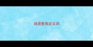 成语里有近义词