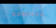 成语语什么什么