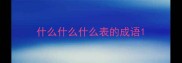 什么什么什么表的成语