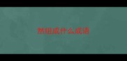 然组成什么成语