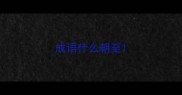 成语什么朝至