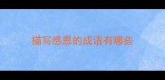 描写感恩的成语有哪些